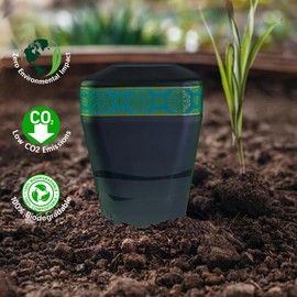 Biodegradable Urn for Ashes Adult Male & Female, Large Cremation Black Urn for Ashes for Women and Men Up to 270 lbs, TSA Approved, Ideal for Home, Columbarium or Burial, Made in Europe