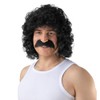 Wicked Costumes Adult Mens Perm with Tash - Black