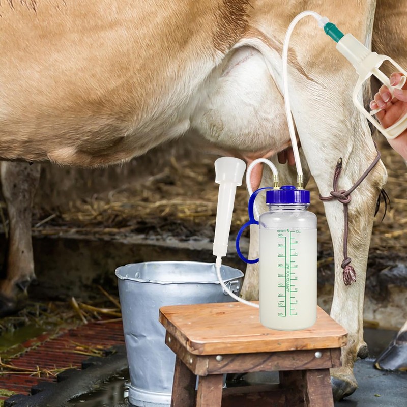 Yardwe Manual Milking Machine for Cows and Goats, Portable Hand