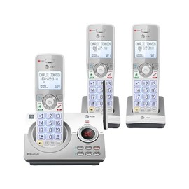 AT&T Connect to Cell DL72310 Cordless Telephone, Base and 2 Additional Handsets, White/Silver