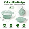 Collapsible Silicone Microwave Vegetable Steamer, 42oz Microwave Steamer with Lid