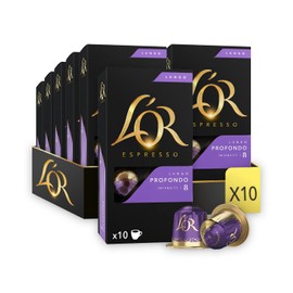 L'OR L'OR Espresso Lungo Profondo Coffee Pods x10 Intensity 8 (Pack of 10, Total 100 Capsules)