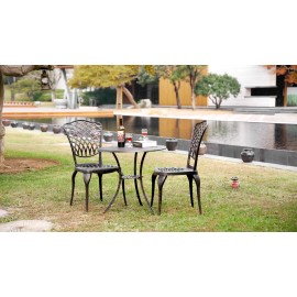 Withniture Bistro Set 3 Piece, All Weather Outdoor Bistro Table and Chairs Set of 2