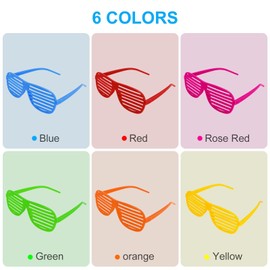 Ainiv Neon Color Shutter Shadeds Glasses for Kids, 12PCS Plastic Novelty Party SunGlasses, Fancy Dress Costume Glasses, 80s 90s Funny Party Decoration Favors Supplies, Festival Outfits Accessories