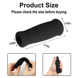 Bcautay 4Pcs Cane Replacement Hand Grip Replacement Walking Cane Hand Grip Walking Canes Grips for Seniors Black Foam Grip Replacement for Offset Canes (4.73 * 1.42 * 0.98)