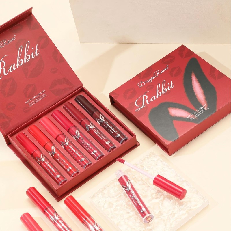 MooGlamor 6 Pcs Matte Liquid Lipstick Set Red Lip Gloss