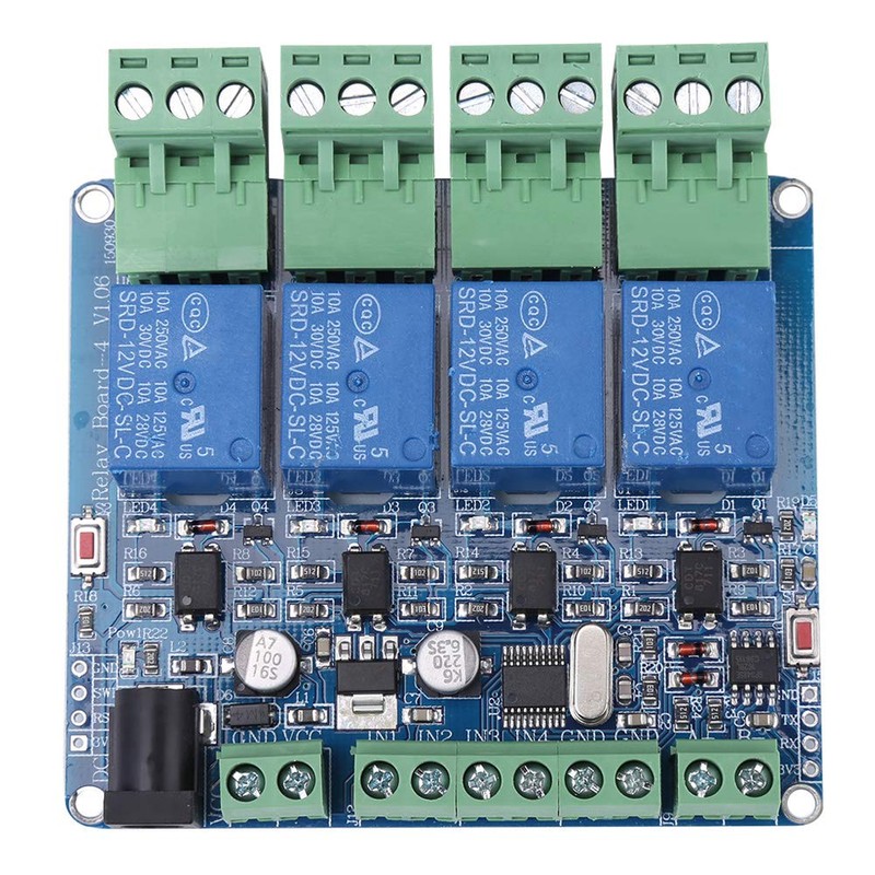 Reliable 4-Channel Relay Module Board with AKLOSIPY 8S103F3 Controller and
