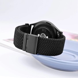 WOCCI 22mm Braided Nylon Watch Band for Men and Women, Quick Release, Black S...