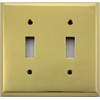 Polished Brass 2 Gang Toggle Light Switch Wall Plate