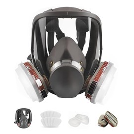 Mascarilla Respiratoria Reutilizable con Gafas de Seguridad y Filtro,Protección Respiratoria Profesional,a Prueba de Polvo, Apta para Pintar, Renovar, Lijar, Pulir, Otras Protecciones Laborales