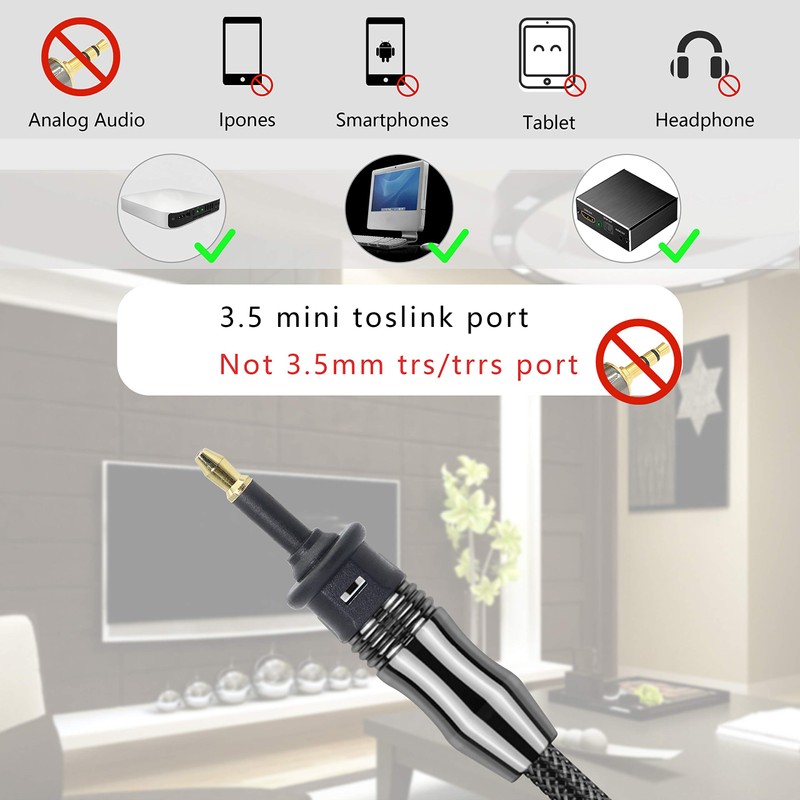 GELRHONR 3 Pack 3.5mm Mini Toslink Female to Jack Digital