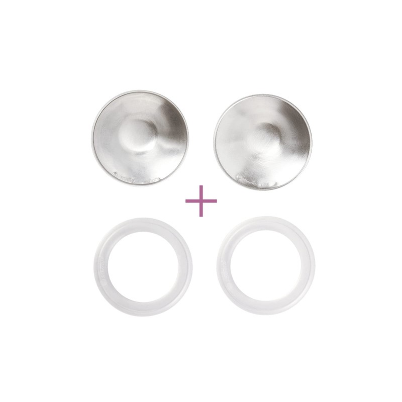 SILVERETTE The Original Silver Nursing Cups with O-Feel Silicon Ring