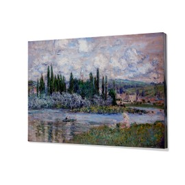 Monet Wall Art Collection View of Vetheuil, 1880 I By Claude Monet Canvas Prints Wrapped Gallery Wall Art | Stretched and Framed Ready to Hang 8X12