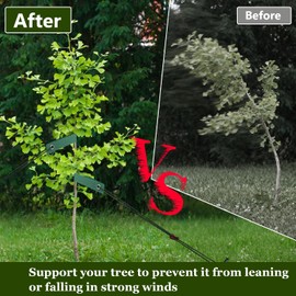 Tree Stakes and Supports, Heavy Duty Tree Stakes Kit Include 3Pcs Tree Straps for Staking, 3Pcs 16" Steel Spikes, and 39Ft Rope, Tree Supports for Young Tree Anti Strong Wind, Bad Weather