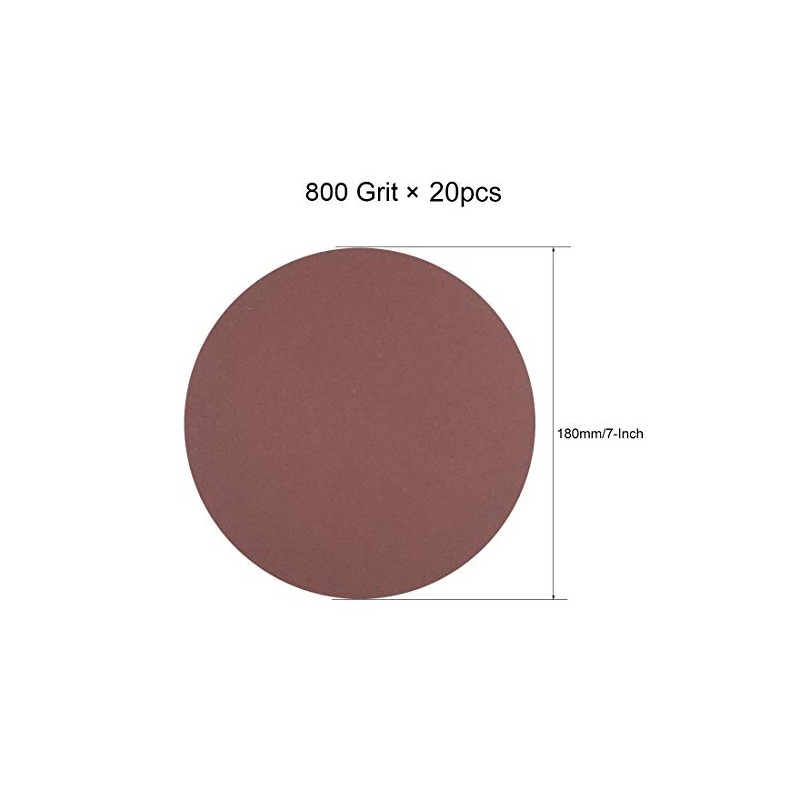 Rannb Sanding Discs 800 Grits 7-Inch Dia Hook and Loop