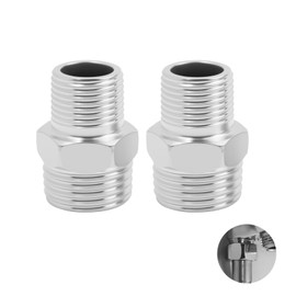 CKDSA 2PCS Shower Hose Connectors Male to Female Shower Fittings and Accessories Stainless Steel Reducing Nipple Threaded Adapter for Water Pipe Plumbing Fittings Reducing Nipple Adapter