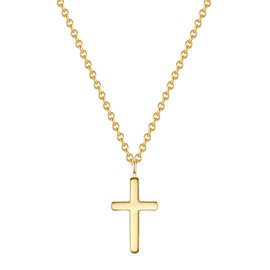 Eastside Women's Necklace Stainless Steel Yellow Gold Cross Stainless Steel Necklace, Stainless Steel