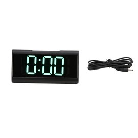 Mirror Clock LED Digital Mute Luminous Black Alarm Clock with USB Cable for Children Adults Bedroom Office Home SchoolGreen