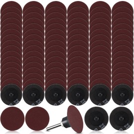 Newwiee 150 Pieces 2 Inch Sanding Discs 320 Grit Roll Lock Discs Die Grinder Sanding Disc for Surface Prep Strip Grind Polish Finish Burr Rust Paint Removal Red