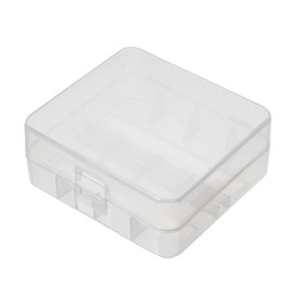 Heyiarbeit Caja de almacenamiento de batería 26650 caja de almacenamiento de batería transparente soporte organizador caja 2 capacidad contenedor de batería para viajes en casa oficina 2 piezas