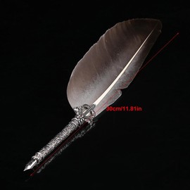 Retro Schreibfeder Set, Kalligraphie Feder zum Schreiben für Weihnachten, Geburtstagsgeschenke mit 5 Federn in Geschenkbox(Schwarz)