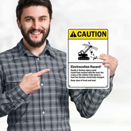 Caution Electrocution Hazard Keep Clear Sign, 10x7 Inches, Rust Free .040 Aluminum, Fade Resistant, Made in USA by My Sign Center