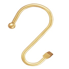 Gracelife Shower Curtain Decorative Hook Modern Square T Bar Shape Shower Hooks Hangers Rust Proof Shower Curtain Rings for Bathroom (Gold)