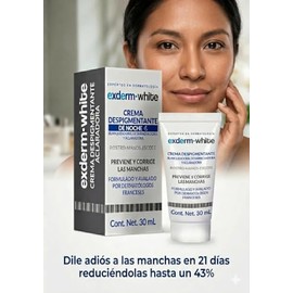 Exderm White Crema Despigmentante Noche Rostro Antimanchas con Ácido Kójico y Arbutina Tratamiento para Melasma Paño Acné Todo Tipo de Piel Hipoalergé