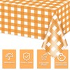 4 Pack Orange Gingham Tablecloths for Birthday Party Fall Thanksgiving