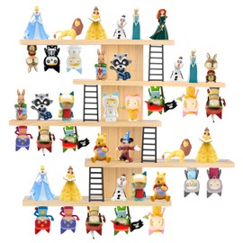 Taladad for Tonie Shelf,Tonies Storage for Creative Tonies Magnetic Wall Shelf for Tonie Figures,12-35 Characters,Wooden Hanging Shelf for Kids (Natural)