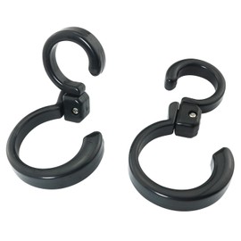 ZZLZX 2PCS Rotating Folding S Hook 360 Degree Foldable Multi-Functional Hook 3.9x1.2x1 inches Portable Plastic Hanging Hook Clothes Hanger for Indoor and Outdoor Use Home Kitchen Garage Black