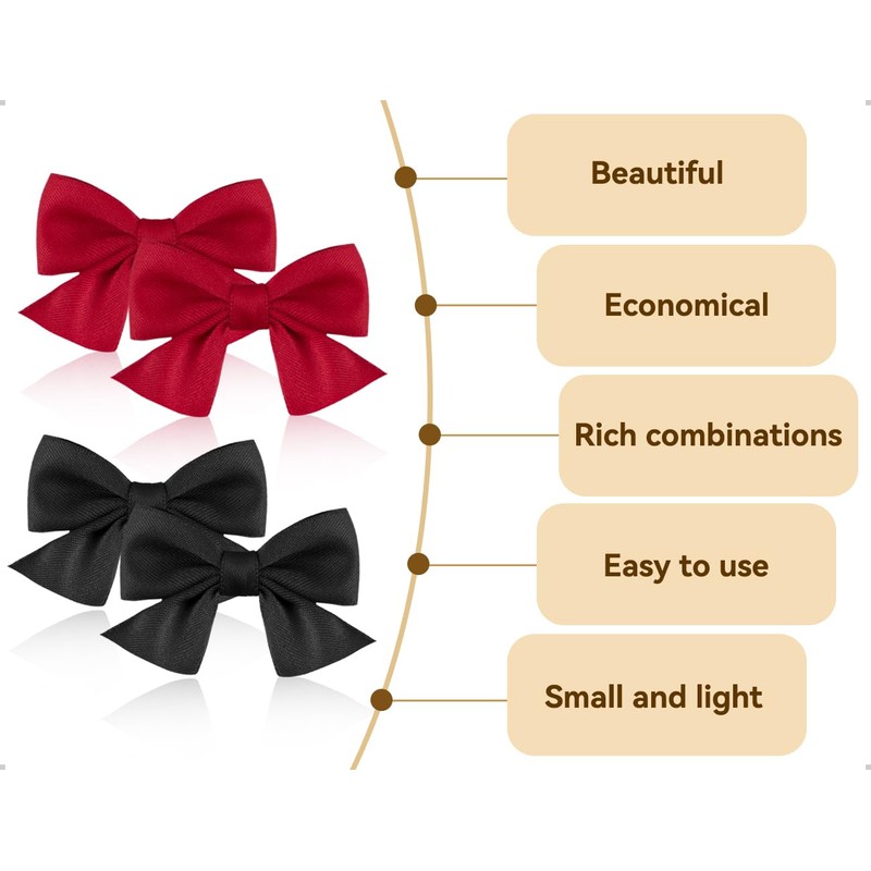 Emezddo 2 Paar Schleifen-Haarspangen,Rutschfeste Mode Mädchen Krokodil-Haarschleifen,verwendet für Frauen Hochzeit