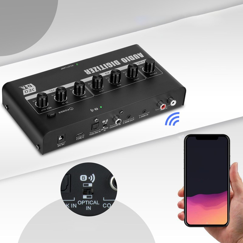 Digital to Analog Sound Converter Bluetooth Connection 3.5mm RCA Jack