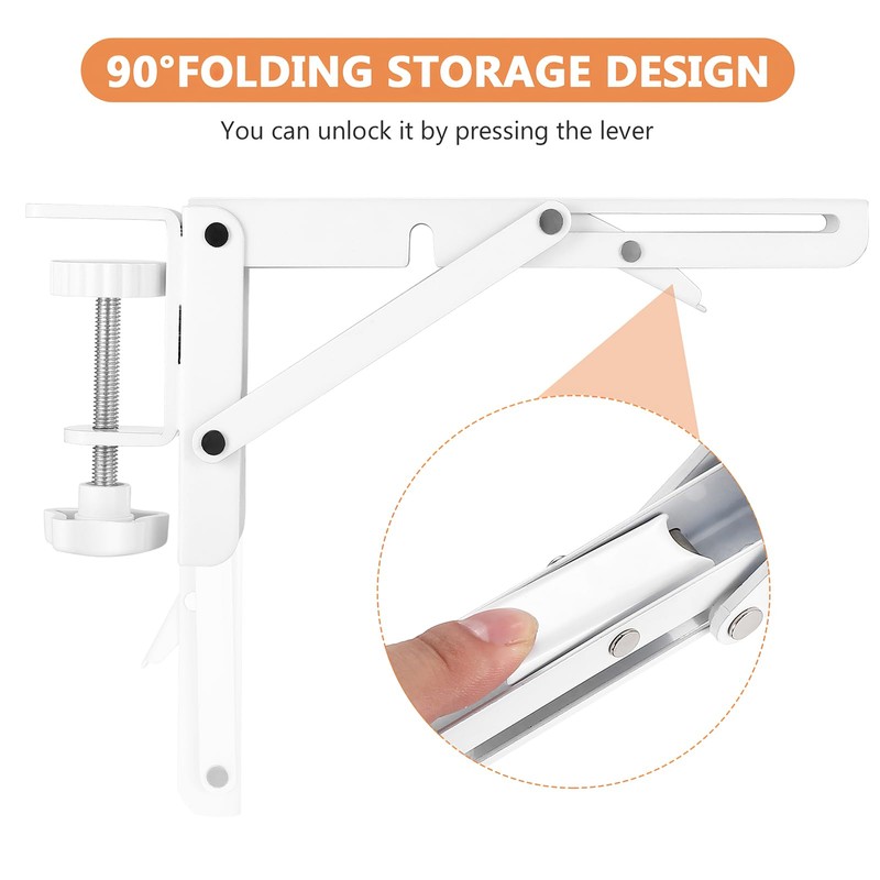 Folding Console Heavy Duty Folding Angle with C Clamp, Hinges