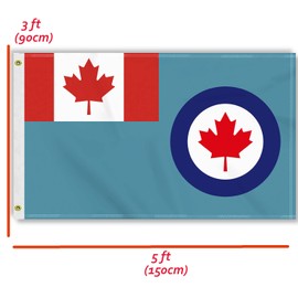 3×5 FT Canada Air Force Flag, Large 100D Canadian Royal Air Force Ensign Outdoor Banner,Doube Side Printing Decor For Patio Garden With Brass Gromment