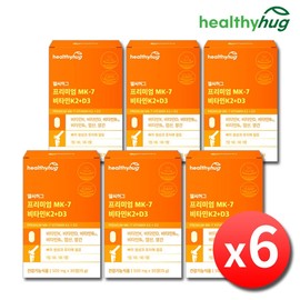 Healthy Hug Premium MK-7 Vitamin K2 + D3 x 6 Boxes (6-Month Supply) Menaquinone MK7 Vitamin D3 Vitamin DK2 Vitamin D K2 / 헬씨허그 프리미엄 MK-7 비타민K2 + D3 x 6박스 6개월분 메나퀴논 MK7 비타민D3 비타민DK2 비타민D K2
