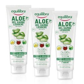 equilibra Körper, Aloe Beine leichtes Gel, kühles Gel auf Basis von Aloe Vera und Aloe 3+, Eiseffekt, fördert die Durchblutung der Beine mit Mikrozirkulation, lindert Entlastung, 3 Stück à 125 ml
