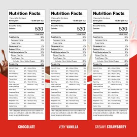 BOOST Very High Calorie Nutritional Drink – Helps Weight Gain & Maintenance -530 Calories -26 Vitamins & Minerals - 22 g Protein - Variety Pack - Vanilla, Chocolate & Strawberry - 8 fl oz (Pack of 24)