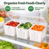 Refrigerator Food Storage Container with 3 Removable Baskets and Lid