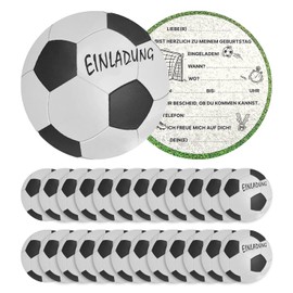 24Pcs Football Invitation Cards, Birthday Invitations For Boys, Round Football Birthday Cards, Funny Football Invitation Cards, Party Invitation Cards