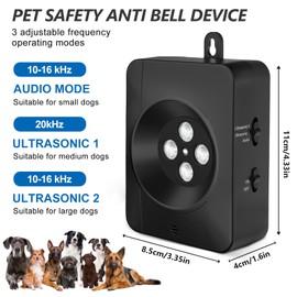 Anti Bell Gerät Hunde, 4 Sendern Wiederaufladbares Antibell für Hunde, Antibell für Kleine Mittel Große Hunde, 33Fuß Automatisch Antibell Ultraschall Gerät Sicher Hundebellen Stoppen Innen Draußen