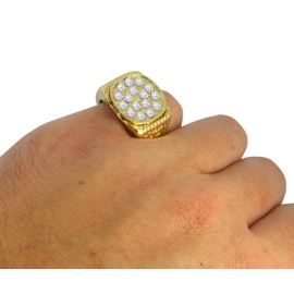 Classy Nugget Design 14k Gold Tone AAA Cz Hip Hop Iced Pinky Ring Size 5-13 (5)