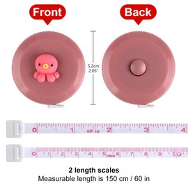 ASTARON 4 Pcs Soft Measuring Tape for Body Measurements Retractable，Cute Tape Measures Tailor Measuring Tape for Sewing 60 In / 1.5 M Tailors Measure Tape with Fractions Measure Ruler for Sewing