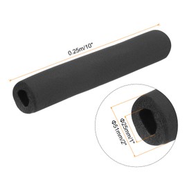QUARKZMAN Pack of 2 Pipe Insulation Foam 32 mm ID 58 mm OD 0.25 m Long Non-Slip Foam Hose for Grip Support Cover Bicycle Grips Pipe Insulation Handlebar Grips Heating, Black