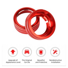 Hoolcar Terrain Feedback System Button Knob Cover Ring Trim Aluminum Alloy Accessory Trim for 2010-2020 Toyota 4Runner TRD, Red, 2Pcs