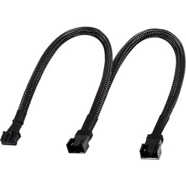TeamProfitcom Micro 4 Pin PWM GPU Dual Fan Splitter Adapter Cable Black Sleeved for Graphics Cards 12 Inches
