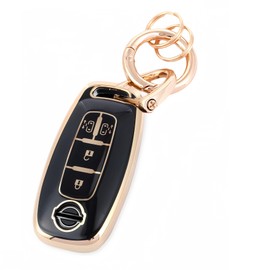 HOYZE Key Case, Key Cover, Cute Car, Smart Key Case, Key Holder, Carabiner, Key Shell, Scratch Resistant, Lightweight, gold black