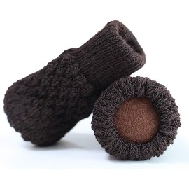 OEEKOI Chair Socks, Chair Leg Covers Double Layer Felt Knitting Covers [Pack of 24] (Brown)