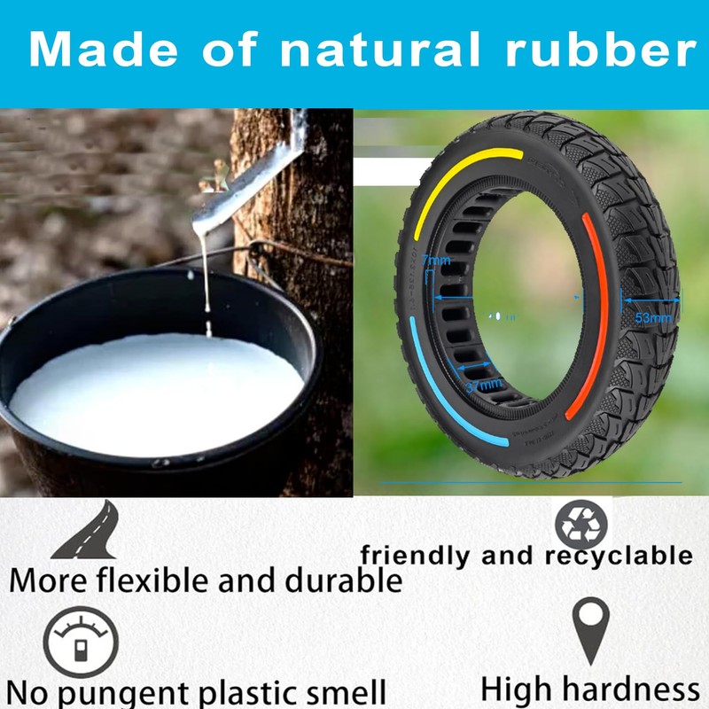 TOCBEUU 9.5x2.5-6.1 Solid Tires for Electric Scooter: Off-Road Replacement Wheels,