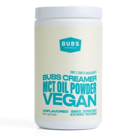 BUBS Naturals MCT Oil Powder - Premium MCT Oil & Keto Coffee Creamer - Vegan & Paleo Friendly - Healthy Coconut Fats + Low Carb - Dairy-Free Energy Source for Shakes, Smoothies & Baking (10.6 oz)